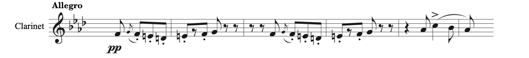 Single clarinet melody from Gounod's Funeral March of a Marionette