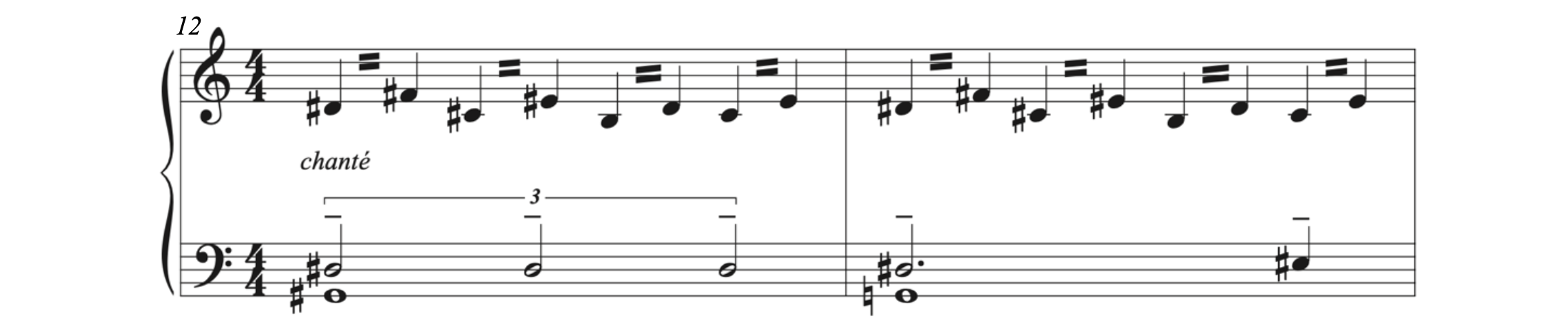 Triplet fills an entire measure in 4-4 with half note triplets in Villa-Lobos, A prólo do bébé, "Moreninha"