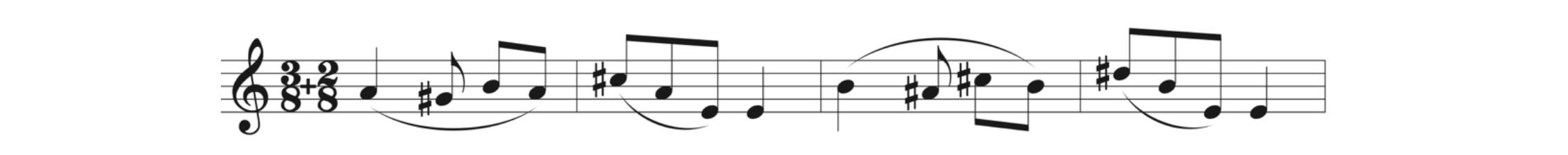 Composite meter: Reicha, Fugue, op. 36, no. 20. The time signature is 3-8 plus 2-8.