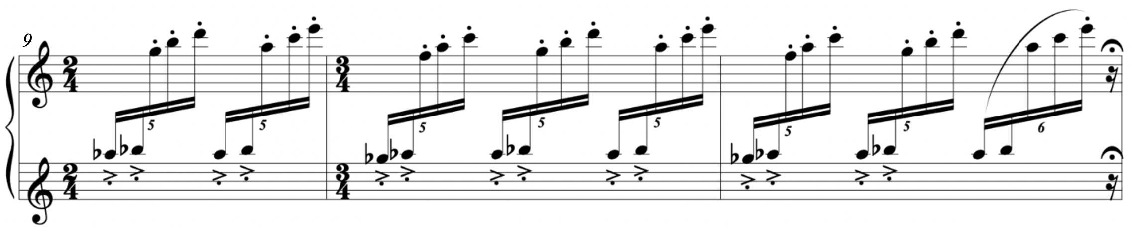 Score of Villa-Lobos, A prólo do bébé, "O polichinelo"