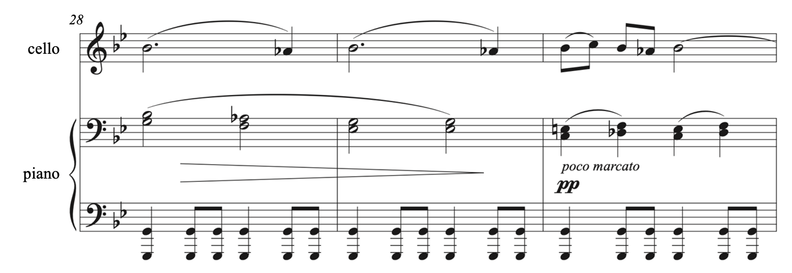 Score of Bosmans, Cortège for Cello and Piano.