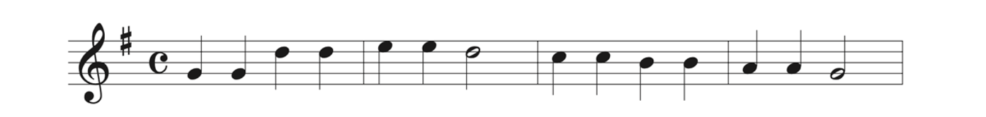"Twinkle, Twinkle Little Star" for saxophone in E-flat has the key signature of G major and begins on G4.