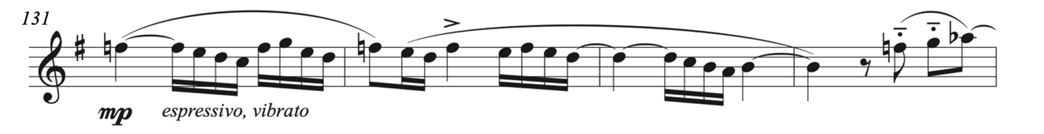 Sopranino saxophone in F in Bolero.