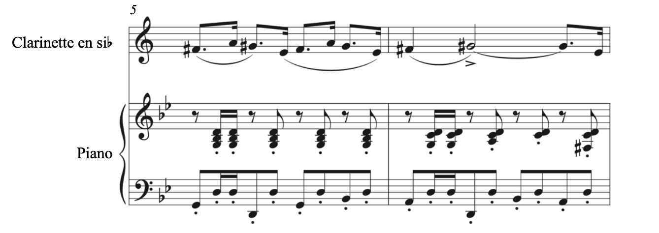 In Grandval's French score, the Clarinet in B-flat is called a Clarinet in is-flat