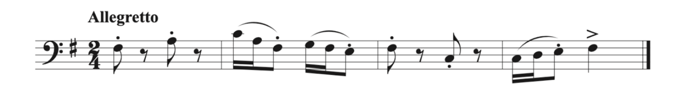 The final is F-sharp and the key signature has one sharp.