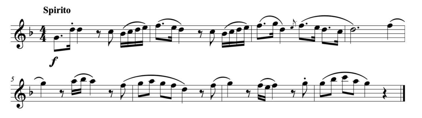 The final is G and the key signature has one flat.