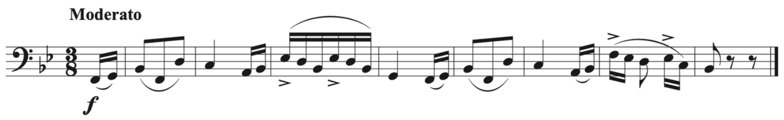 The final is B-flat and the key signature has two flats.
