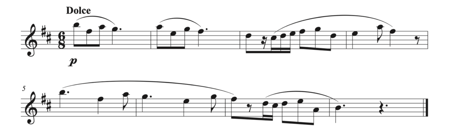 The final is B and the key signature has two sharps.