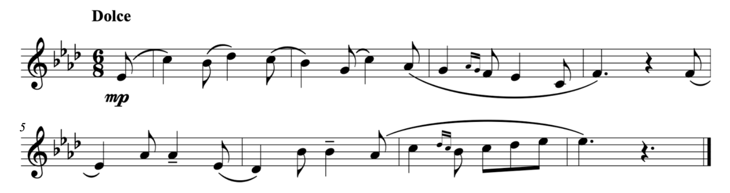 The final is E-flat and the key signature has 4 flats.