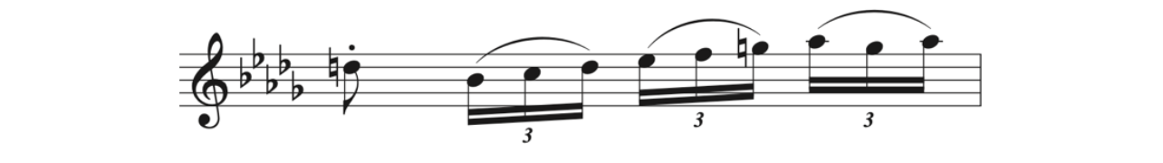 Ascending B-flat Mixolydian scale in Debussy, Fetes