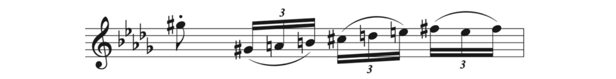 Ascending C-sharp Phrygian scale in Debussy, Fetes