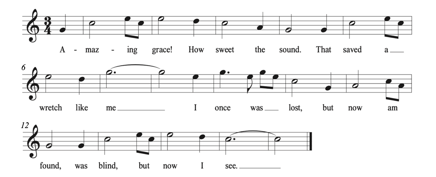 Score of "Amazing Grace"