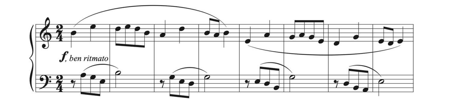 Score from Bartok Mikrokosmos No. 78