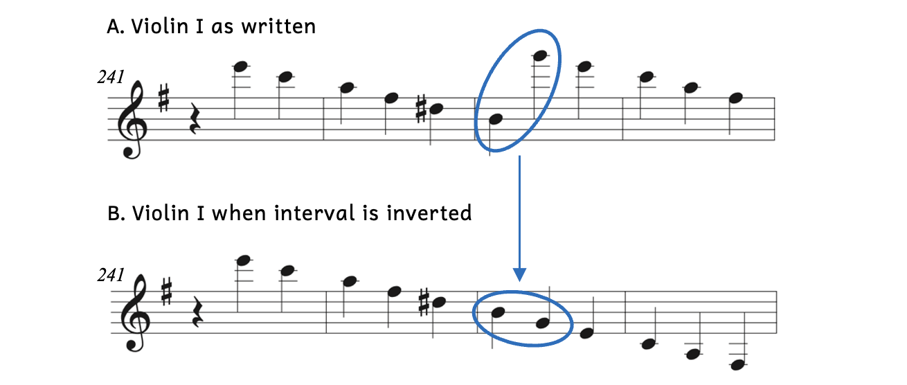 When inverting the large interval from B4 to G6, we see it is simply a descending third from B4 to G4.