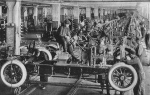 Photograph of 1923 automobile factory